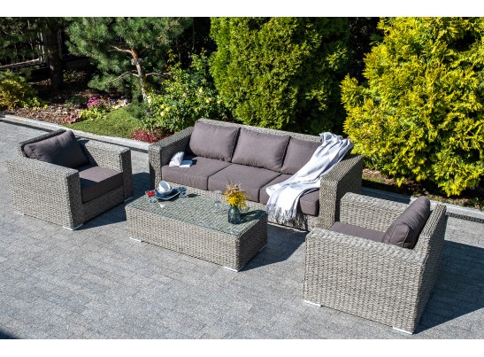 "Боно" лаунж-зона из искусственного ротанга (гиацинт), цвет серый в Набережных Челнах