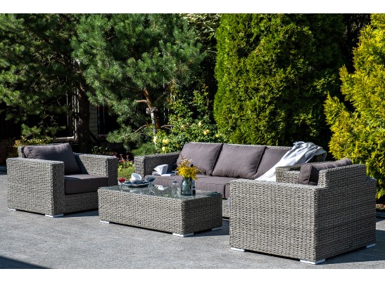 "Боно" лаунж-зона из искусственного ротанга (гиацинт), цвет серый в Набережных Челнах