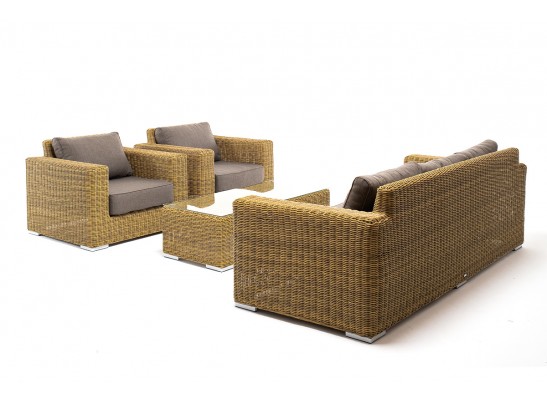 "Боно" лаунж-зона из искусственного ротанга, цвет соломенный в Набережных Челнах