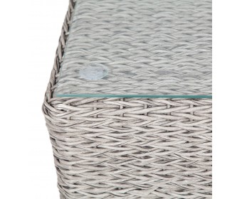 "Боно" журнальный столик из искусственного ротанга (гиацинт), цвет серый
