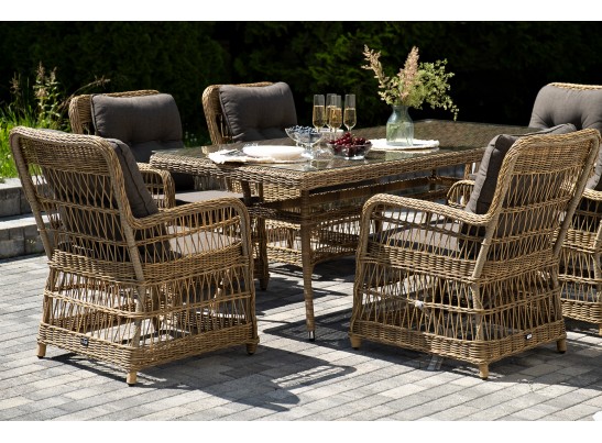"Цесена" обеденная группа плетеная из искусственного ротанга, цвет соломенный в Набережных Челнах
