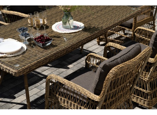 "Цесена" обеденная группа плетеная из искусственного ротанга, цвет соломенный в Набережных Челнах