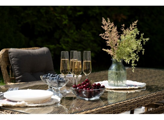 "Цесена" обеденная группа плетеная из искусственного ротанга, цвет соломенный в Набережных Челнах