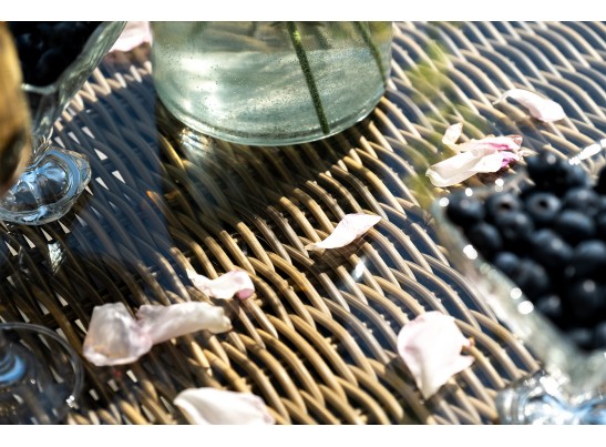 "Цесена" обеденная группа плетеная из искусственного ротанга, цвет соломенный в Набережных Челнах