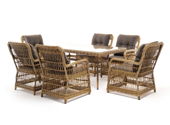 "Цесена" обеденная группа плетеная из искусственного ротанга, цвет соломенный в Набережных Челнах