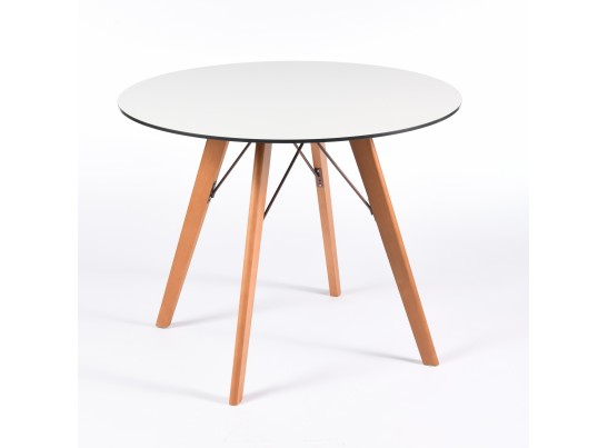 "Франческо" интерьерный стол из HPL круглый Ø90см, цвет молочный в Набережных Челнах