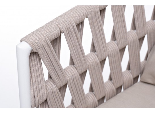 "Диего" кресло плетеное из роупа, каркас алюминий темно-серый (RAL7024), роуп темно-серый круглый, ткань темно-серая в Набережных Челнах