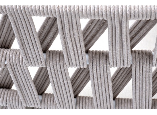 "Диего" кресло плетеное из роупа, каркас алюминий темно-серый (RAL7024), роуп темно-серый круглый, ткань темно-серая в Набережных Челнах