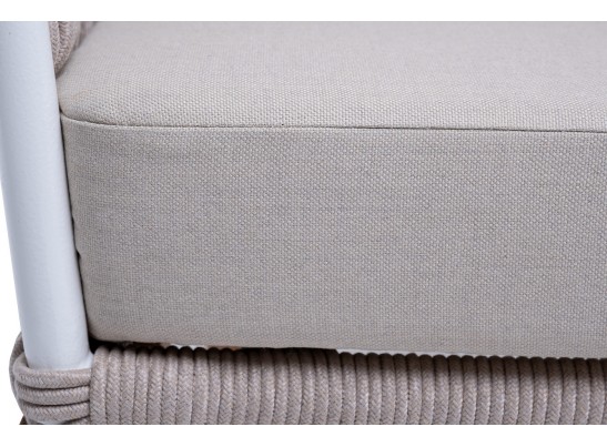 "Диего" кресло плетеное из роупа, каркас алюминий темно-серый (RAL7024), роуп темно-серый круглый, ткань темно-серая в Набережных Челнах