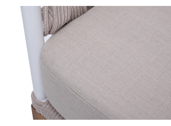 "Диего" кресло плетеное из роупа, каркас алюминий темно-серый (RAL7024), роуп темно-серый круглый, ткань темно-серая в Набережных Челнах