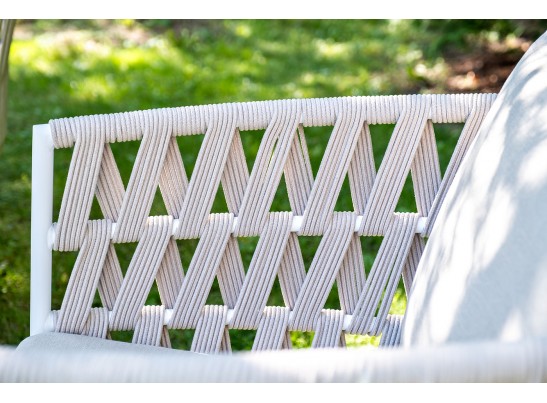"Диего" лаунж-зона 4-местная плетеная из роупа (веревки), каркас алюминиевый белый, роуп бежевый в Набережных Челнах