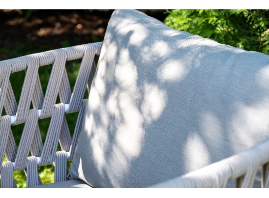 "Диего" лаунж-зона 4-местная плетеная из роупа (веревки), каркас алюминиевый белый, роуп бежевый в Набережных Челнах