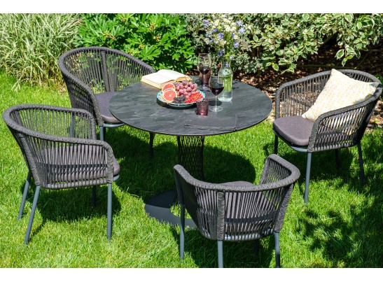 "Диего" обеденная группа на 4 персоны со стульями "Марсель", столешница "серый гранит" в Набережных Челнах