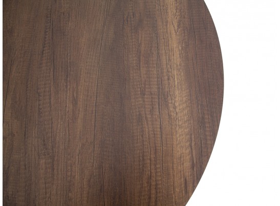 "Диего" обеденный стол из HPL круглый Ø100см, цвет "дуб", каркас белый в Набережных Челнах