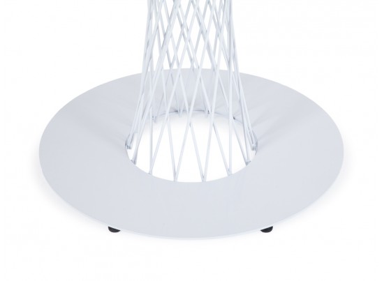 "Диего" обеденный стол из HPL круглый Ø100см, цвет "дуб", каркас белый в Набережных Челнах