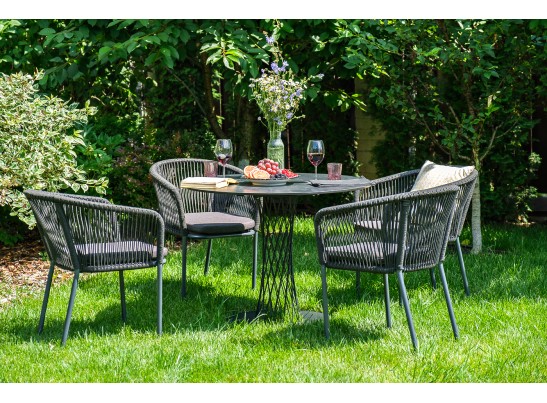 "Диего" обеденный стол из HPL круглый Ø100см, цвет "серый гранит" в Набережных Челнах