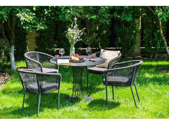 "Диего" обеденный стол из HPL круглый Ø100см, цвет "серый гранит" в Набережных Челнах