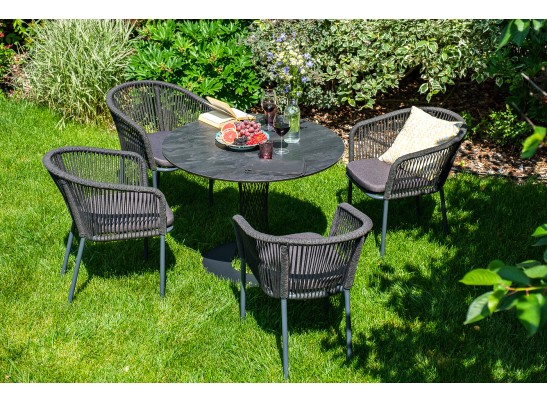 "Диего" обеденный стол из HPL круглый Ø115см, цвет "серый гранит" в Набережных Челнах