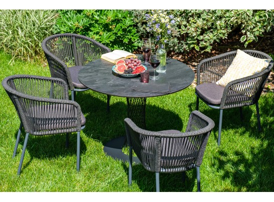 "Диего" обеденный стол из HPL круглый Ø115см, цвет "серый гранит" в Набережных Челнах