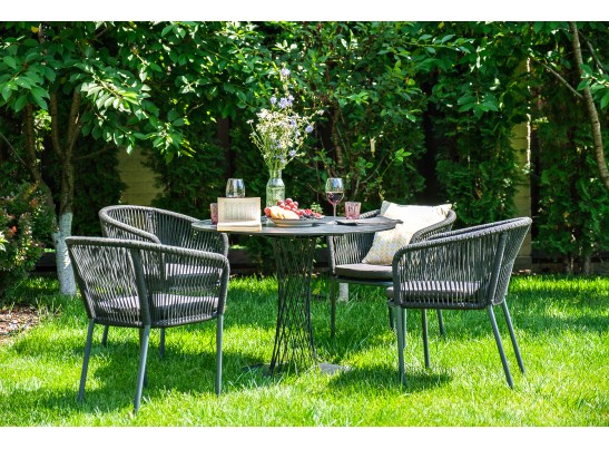 "Диего" обеденный стол из HPL круглый Ø120см, цвет "серый гранит" в Набережных Челнах