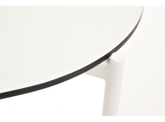 "Диего" журнальный стол из HPL 120х60 H40, каркас белый муар, цвет "молочный" в Набережных Челнах