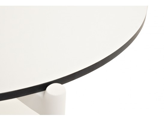 "Диего" журнальный стол из HPL 120х60 H40, каркас белый муар, цвет "молочный" в Набережных Челнах