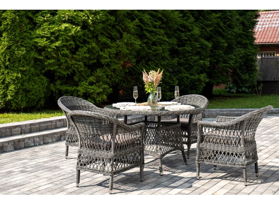"Дольче" обеденная группа из искусственного ротанга, цвет графит в Набережных Челнах