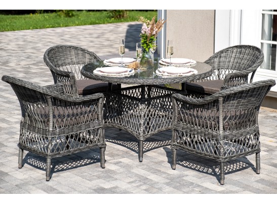"Дольче" обеденная группа из искусственного ротанга, цвет графит в Набережных Челнах