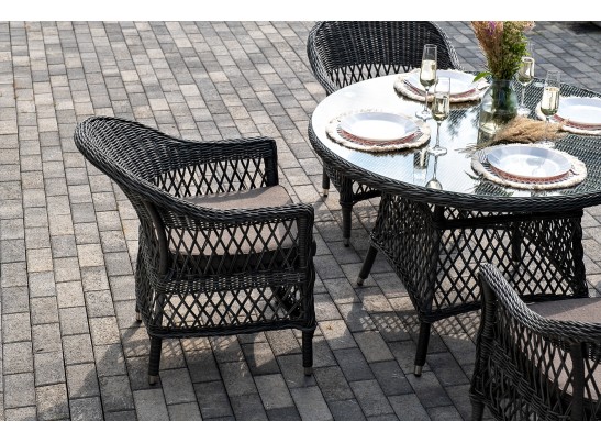 "Дольче" обеденная группа из искусственного ротанга, цвет графит в Набережных Челнах