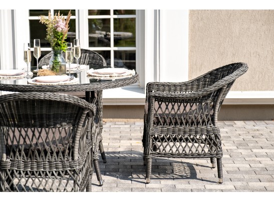 "Дольче" обеденная группа из искусственного ротанга, цвет графит в Набережных Челнах
