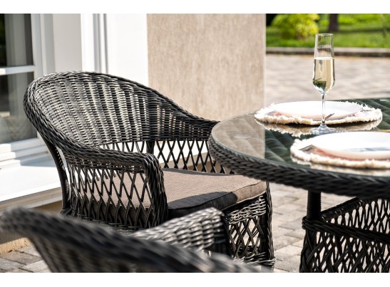 "Дольче" обеденная группа из искусственного ротанга, цвет графит в Набережных Челнах