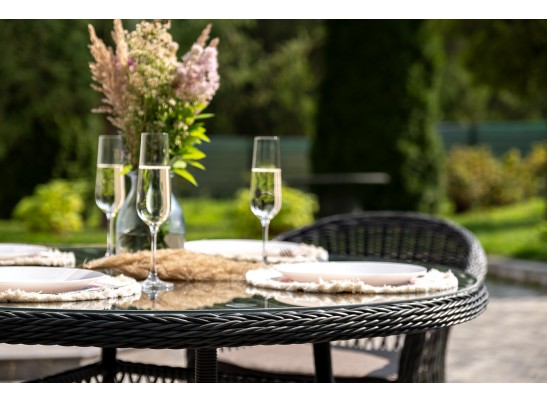 "Дольче" обеденная группа из искусственного ротанга, цвет графит в Набережных Челнах