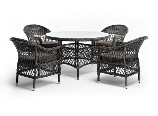 "Дольче" обеденная группа из искусственного ротанга, цвет графит в Набережных Челнах