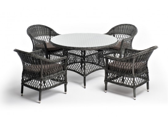 "Дольче" обеденная группа из искусственного ротанга, цвет графит в Набережных Челнах