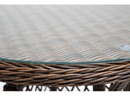 "Эспрессо" плетеный круглый стол, диаметр 80 см, цвет коричневый в Набережных Челнах