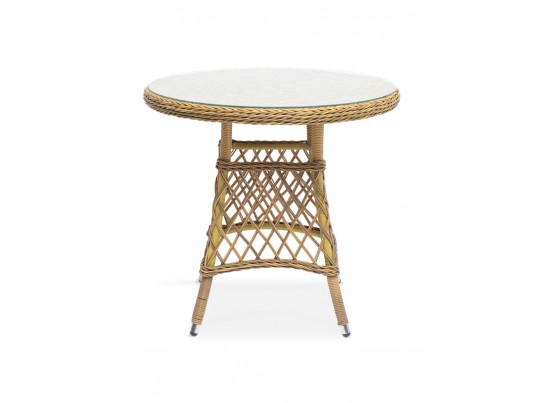 "Эспрессо" плетеный круглый стол, диаметр 80 см, цвет соломенный в Набережных Челнах