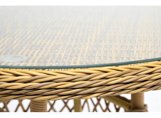 "Эспрессо" плетеный круглый стол, диаметр 80 см, цвет соломенный в Набережных Челнах