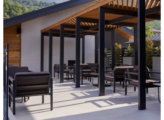 "Эстелья" кресло, каркас алюминий темно-серый (RAL7024) муар, ткань темно-серая 027 в Набережных Челнах