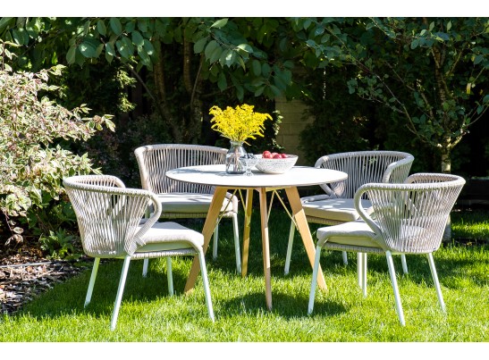 "Франческо" интерьерный стол из HPL круглый Ø100см, цвет молочный в Набережных Челнах