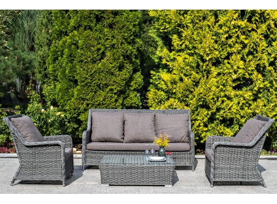 "Гляссе" диван трехместный из искусственного ротанга, цвет графит в Набережных Челнах