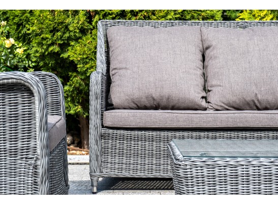 "Гляссе" диван трехместный из искусственного ротанга, цвет графит в Набережных Челнах