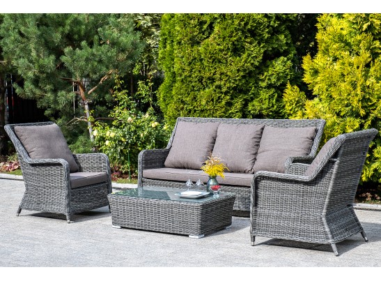 "Гляссе" диван трехместный из искусственного ротанга, цвет графит в Набережных Челнах