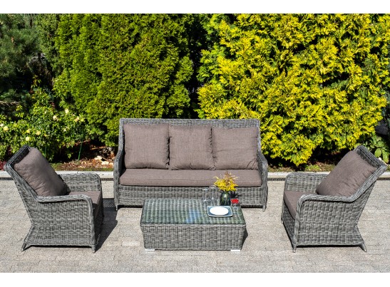 "Гляссе" диван трехместный из искусственного ротанга, цвет графит в Набережных Челнах