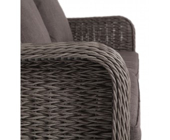"Гляссе" диван трехместный из искусственного ротанга (гиацинт), цвет серый