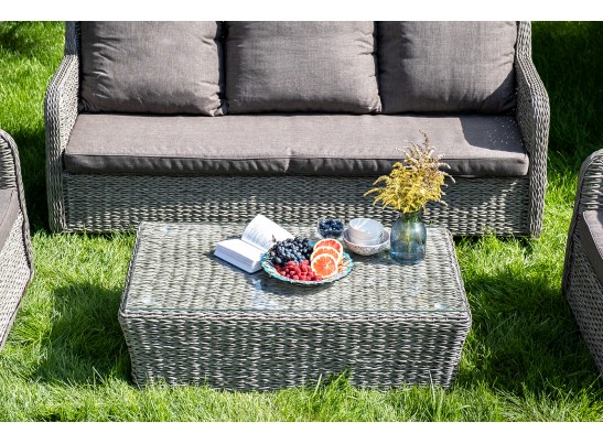 "Гляссе" диван трехместный из искусственного ротанга (гиацинт), цвет серый в Набережных Челнах "Гляссе" диван трехместный из искусственного ротанга (гиацинт), цвет серый в Набережных Челнах