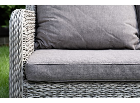 "Гляссе" диван трехместный из искусственного ротанга (гиацинт), цвет серый в Набережных Челнах "Гляссе" диван трехместный из искусственного ротанга (гиацинт), цвет серый в Набережных Челнах