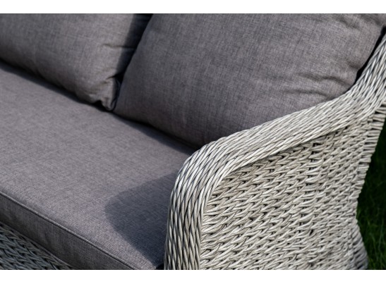 "Гляссе" диван трехместный из искусственного ротанга (гиацинт), цвет серый в Набережных Челнах "Гляссе" диван трехместный из искусственного ротанга (гиацинт), цвет серый в Набережных Челнах