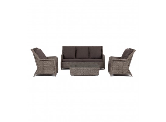 "Гляссе" лаунж-зона из искусственного ротанга (гиацинт), цвет серый в Набережных Челнах