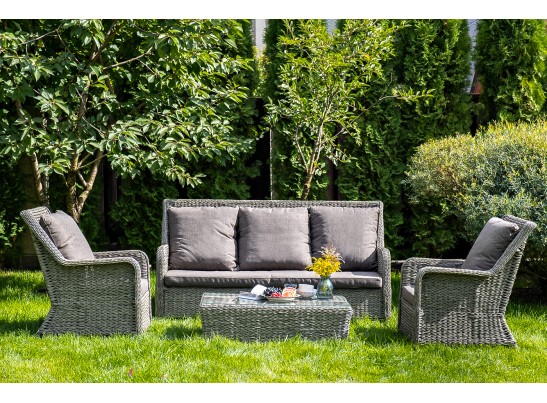 "Гляссе" лаунж-зона из искусственного ротанга (гиацинт), цвет серый в Набережных Челнах