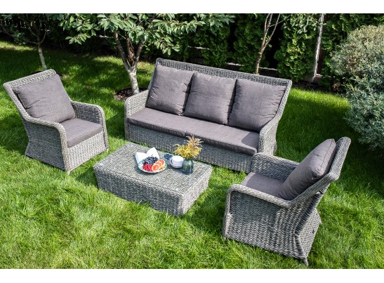 "Гляссе" лаунж-зона из искусственного ротанга (гиацинт), цвет серый в Набережных Челнах